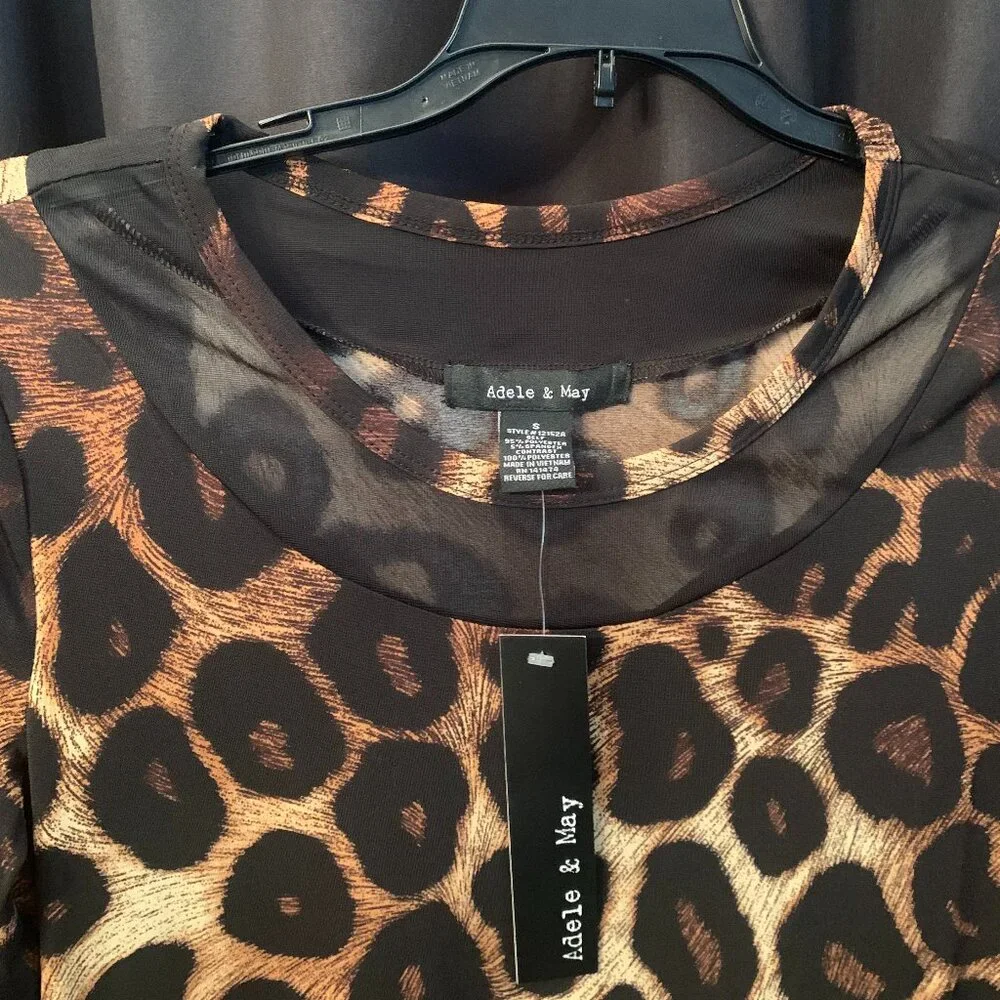 ADELE & MAY Women’s Animal Print Blouse (NWT) SZ Sm - Picture 7 of 8